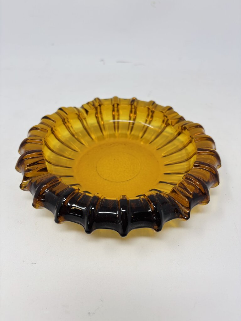 Vintage MCM Glass Sunburst Ashtray