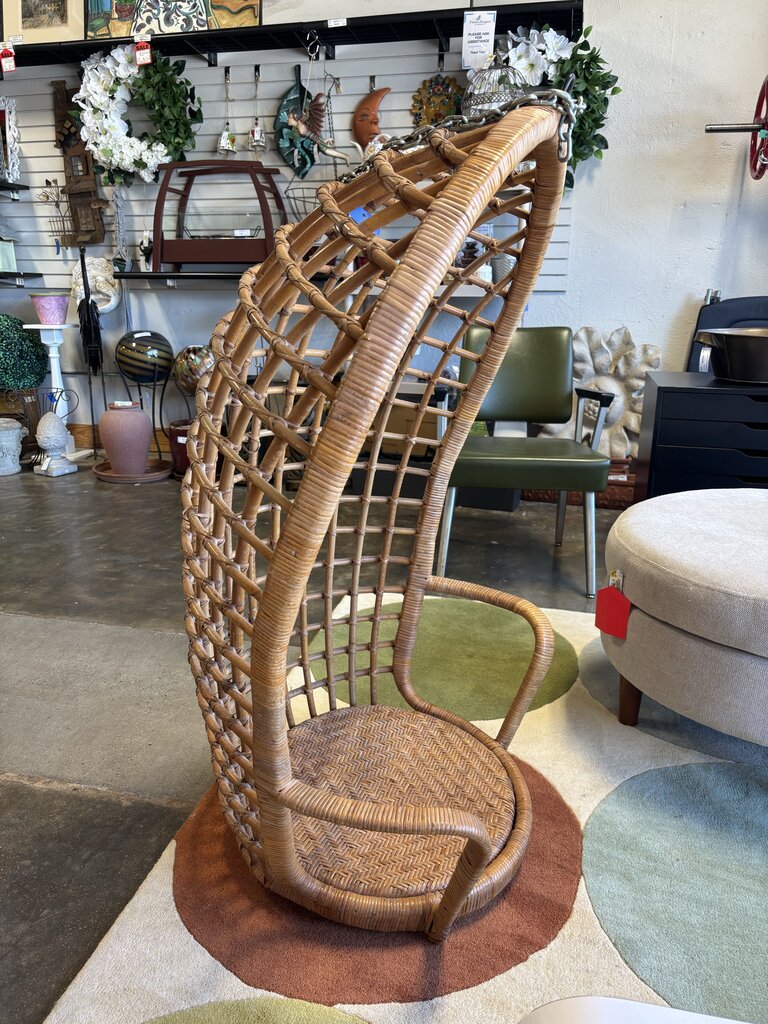 Vintage Hanging Wicker Egg Chair