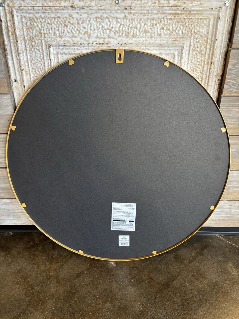 Round 28" Gold Framed Mirror