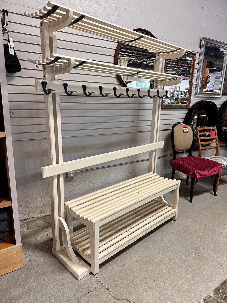 Declan Distressed Hall Tree 64L x 18.5W x 84H