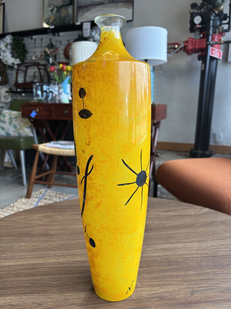 Glass Joan Miro Style Vase 17.5"H