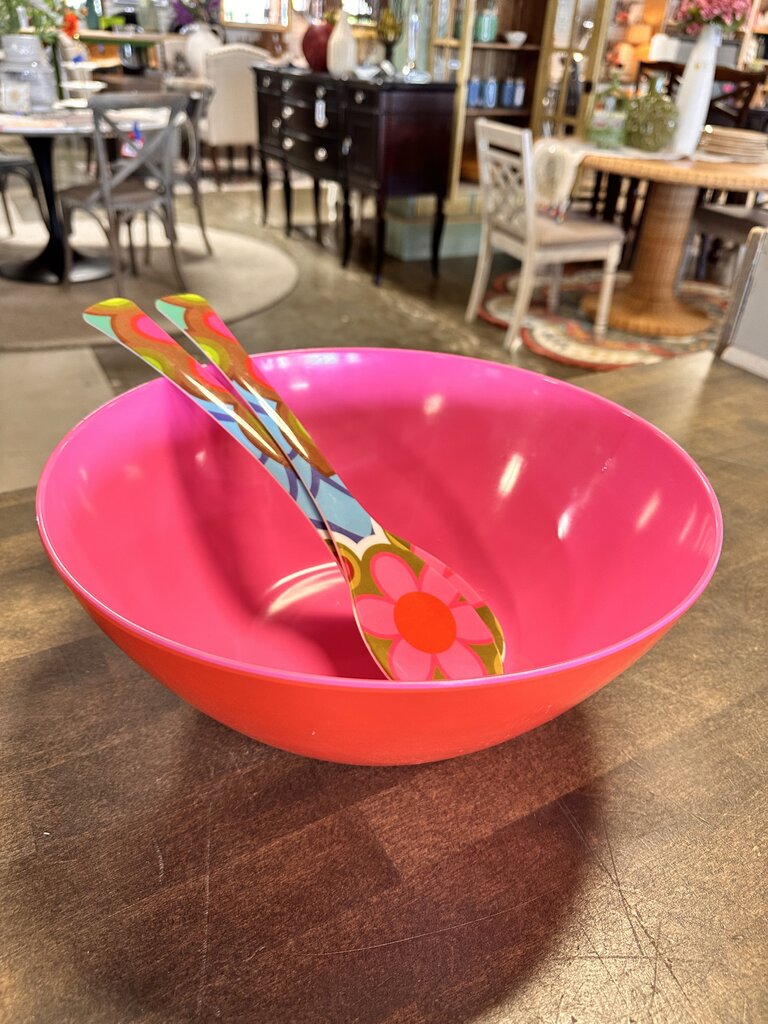 French Bowl Salad Bowl & Tong Servers