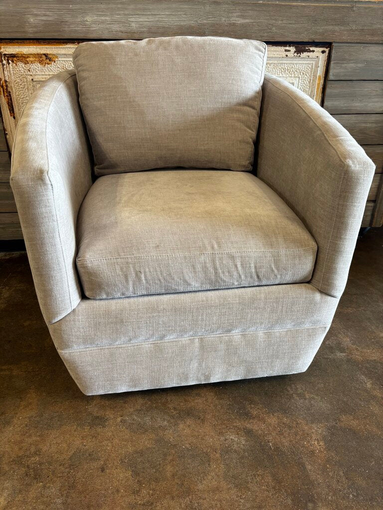 Room & Board Swivel Chair with Accent Pillow