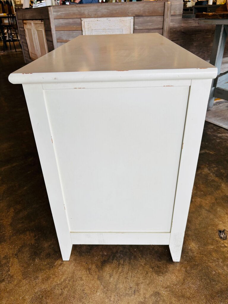 Distressed Wood Glass Door Cabinet 43 X 19.75 X 29.75