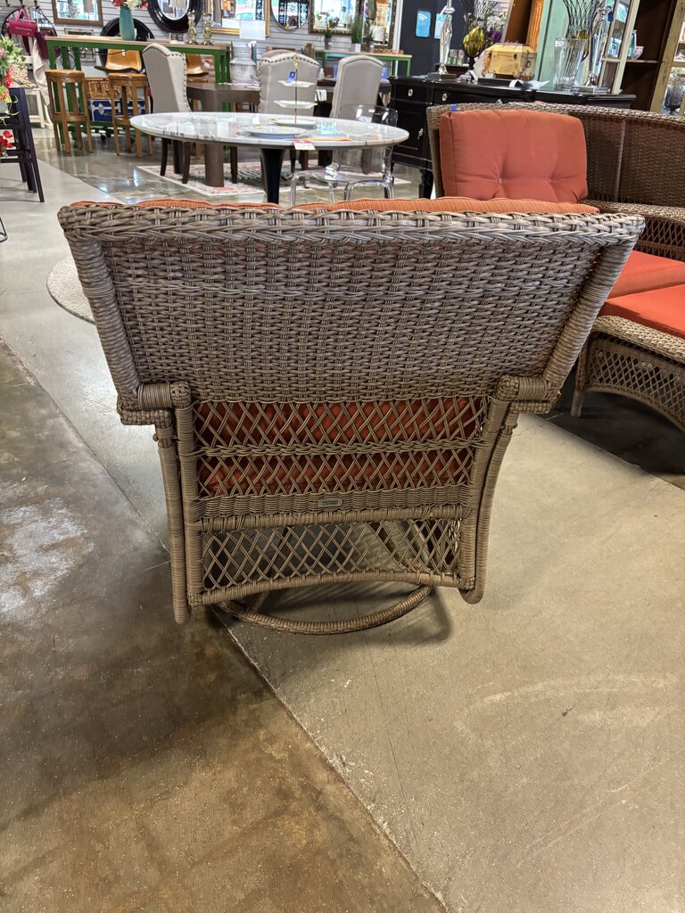 All Weather Wicker Swivel Rocker w/Cushions