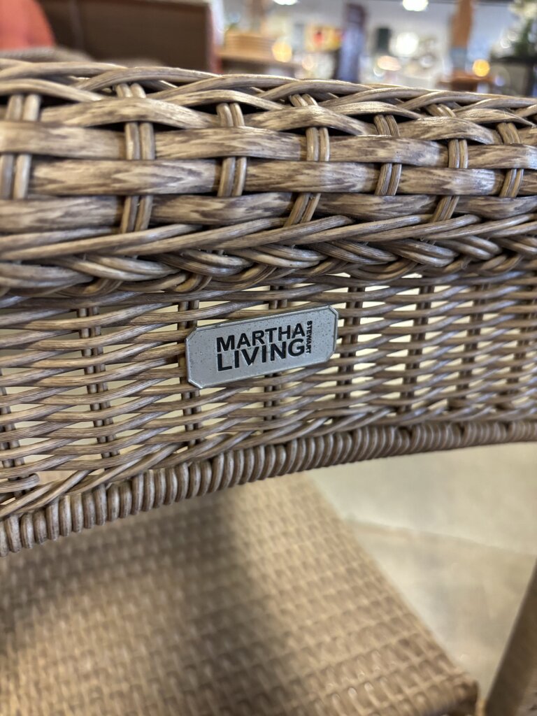 All Weather Wicker Glass Top Side Table