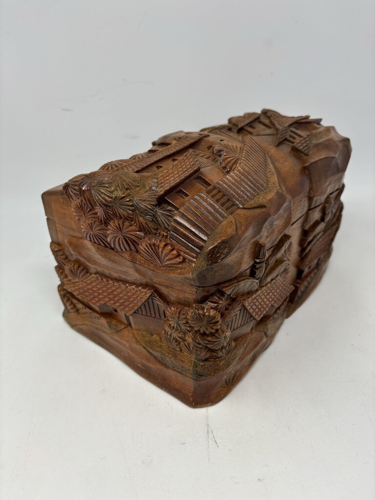Vintage Hand Carved Trinket Box