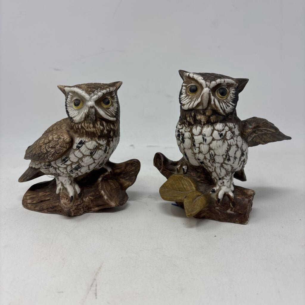 Vintage Porcelain Owls Pair