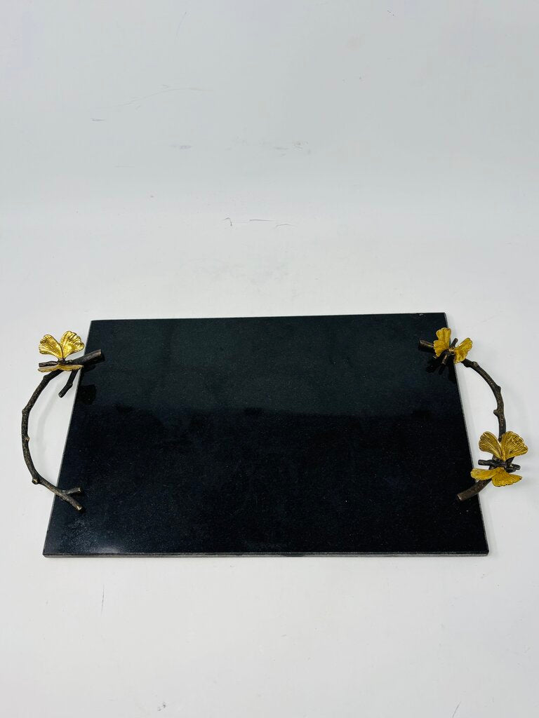 Granite Butterfly Ginkgo Cheese Board with Knife
