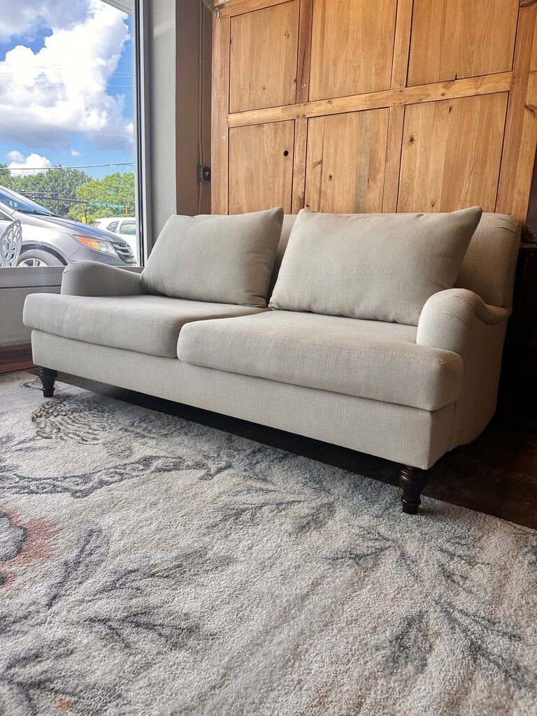 Carlisle Basketweave Pebble Fabric Loveseat 73"