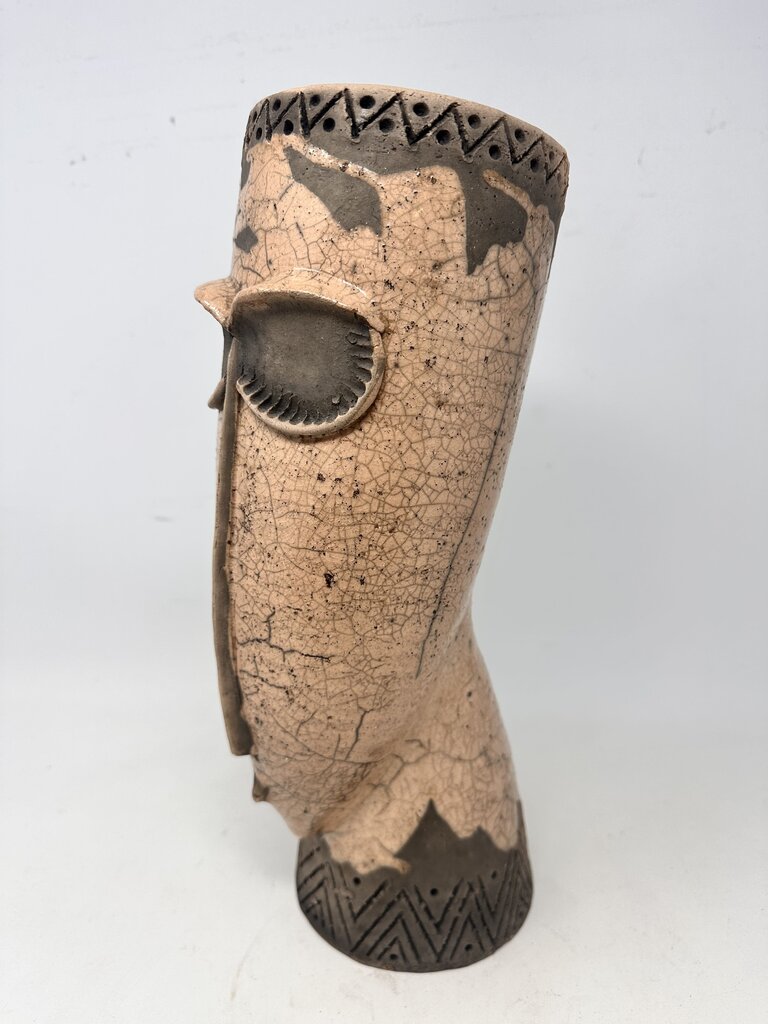 Cermaic Glazed Face Vase
