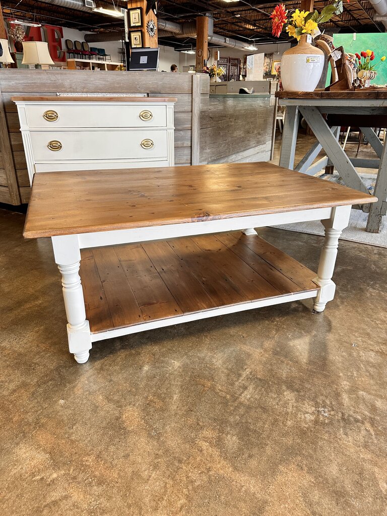 2 Tier Solid Pine Coffee Table