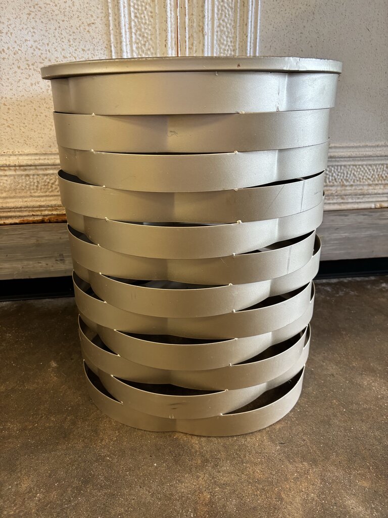 Round Metal Strips Accent Table 16.5"R 19.75"H