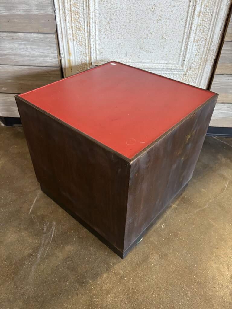 Painted Wood Cube Side Table 16 X 16 X 15.75