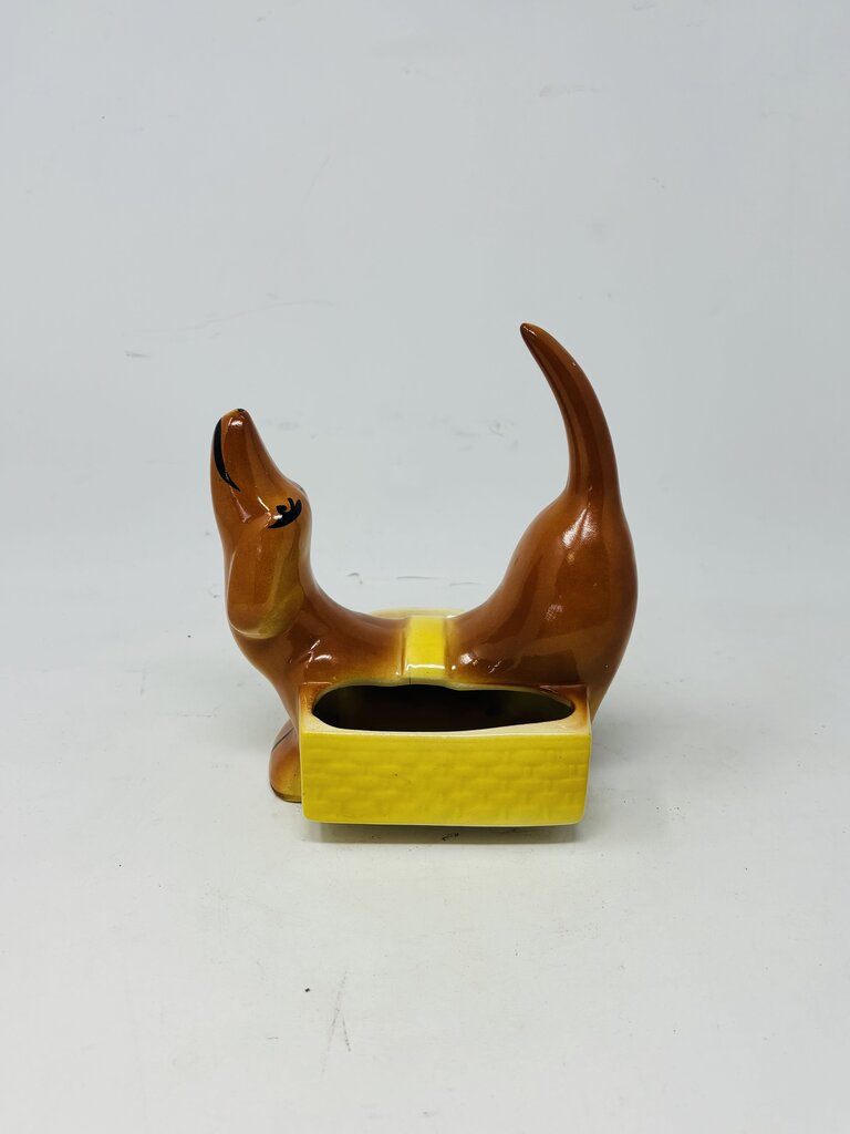 Vintage Dachshund Ceramic Caddy Planter