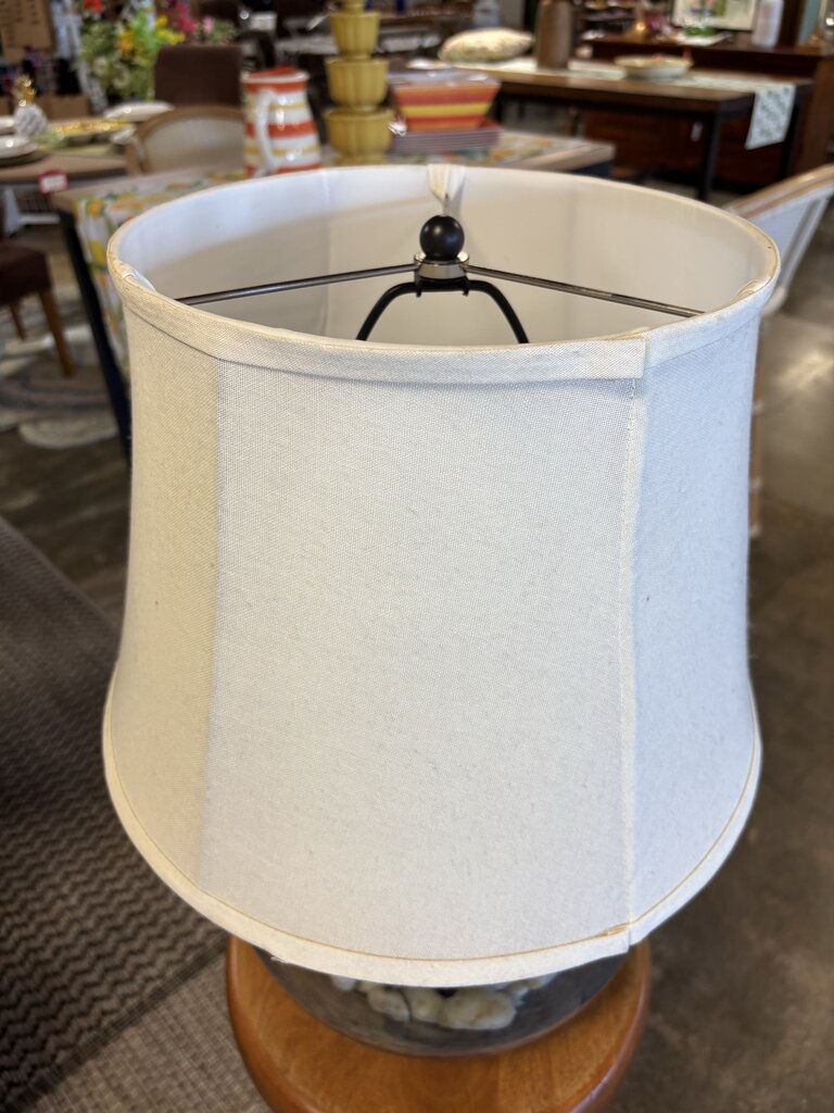 Recycled Glass Base Lamp with Rocks