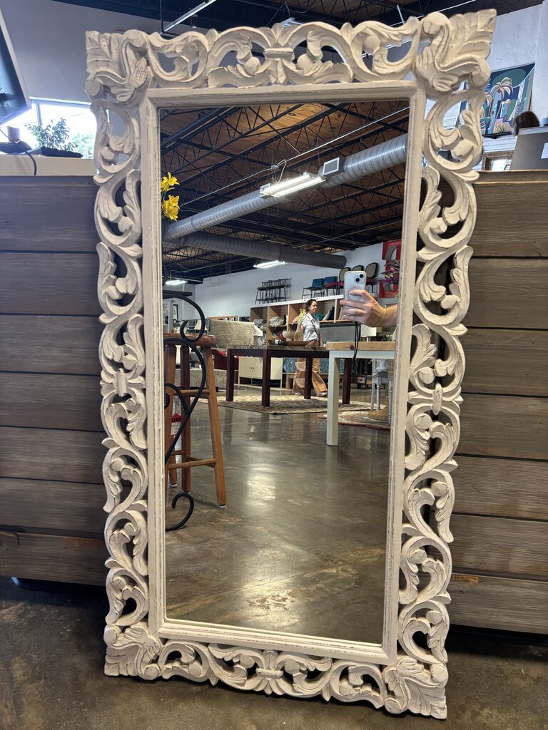 Wood Scroll Mirror 26.25 X 48