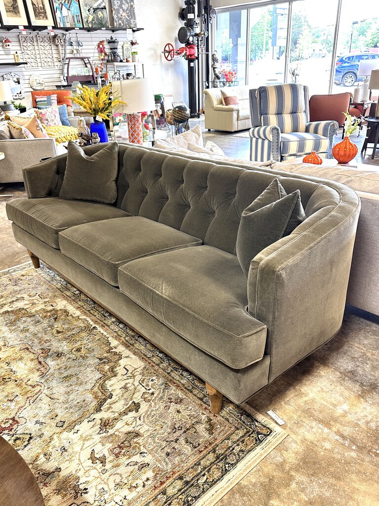 Grey Slight Tufted Back Sofa