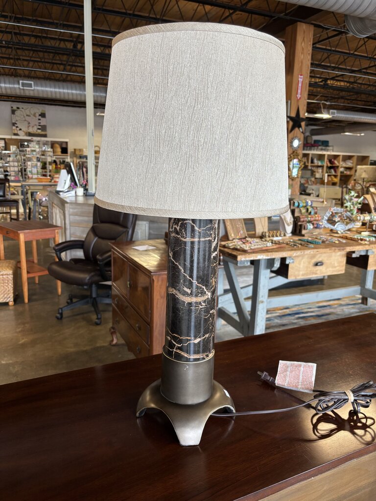 Faux Marble Column Lamp