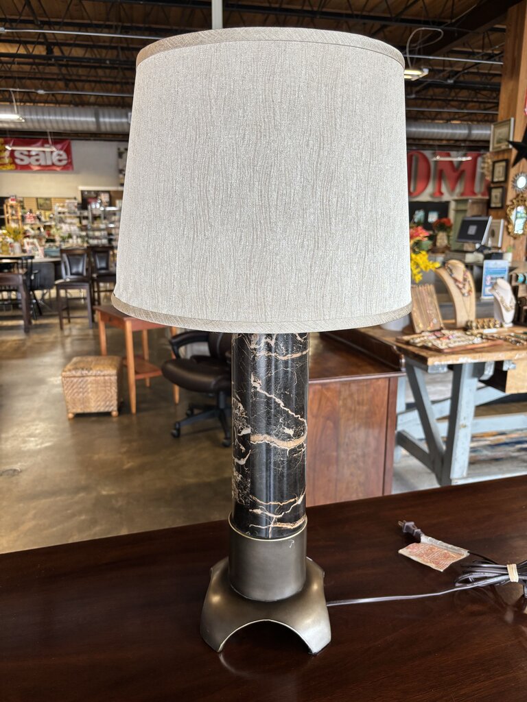 Faux Marble Column Lamp