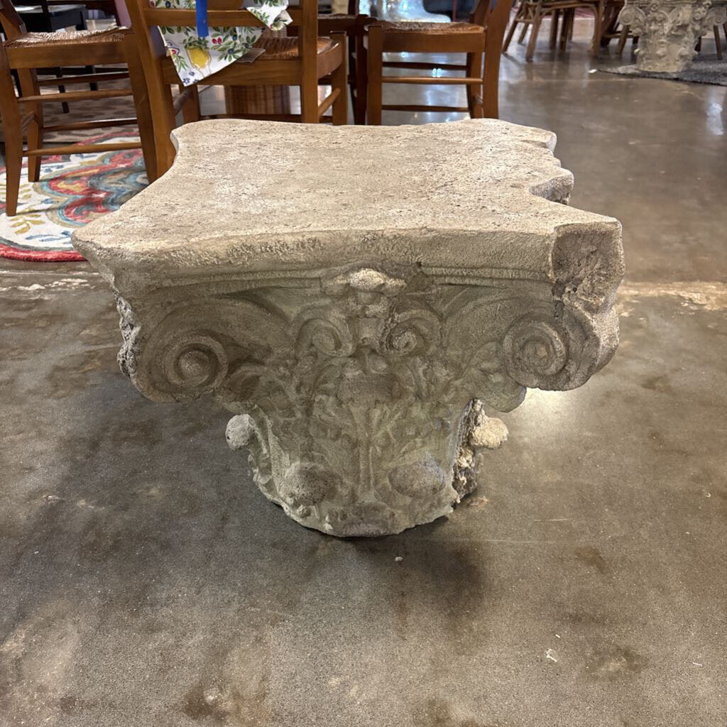 Deco Distressed Column Side Table 20 X 20 X 17