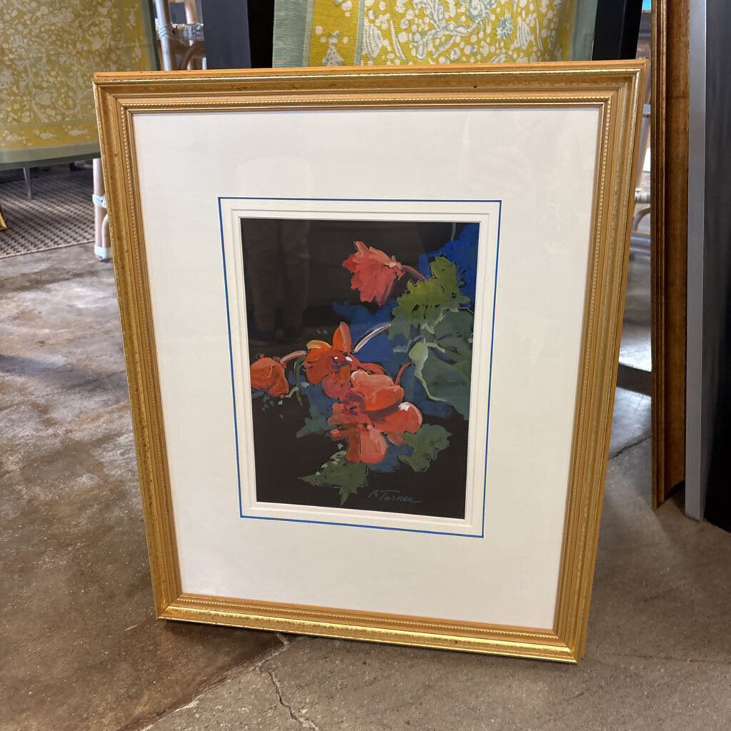Signed Floral by B Turner 18 X 21