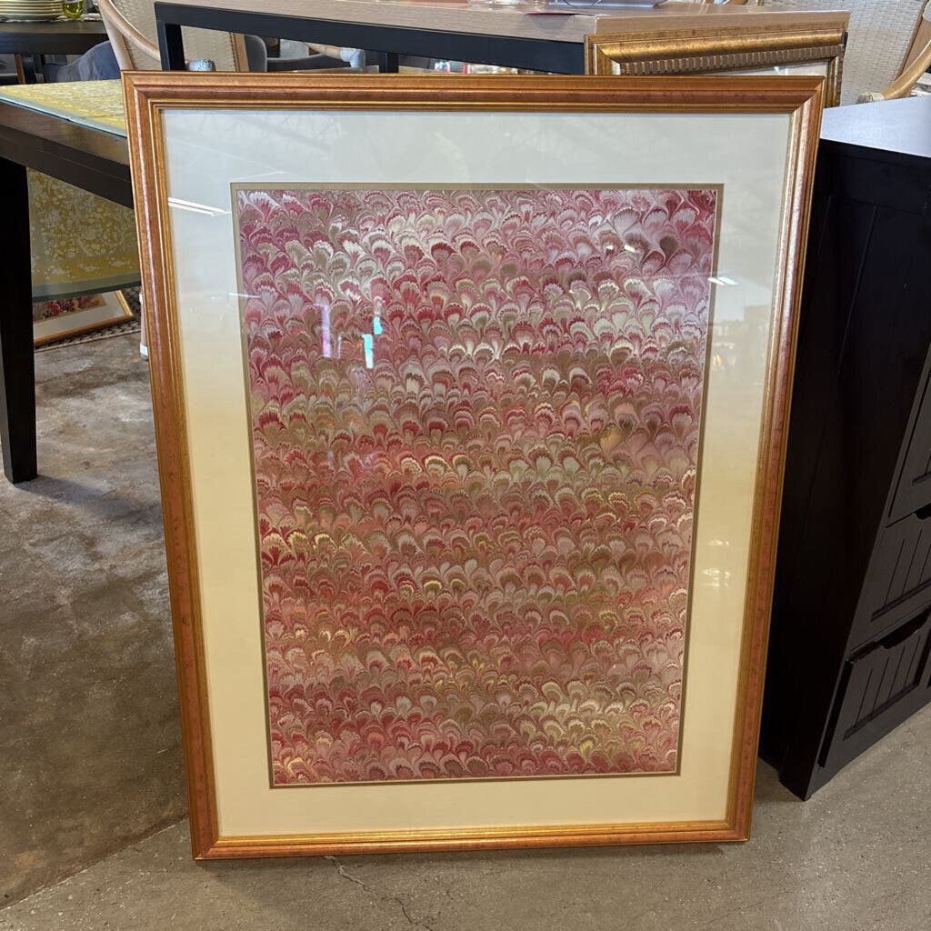 Framed Marbled Paper Art 27.5 X 35.5