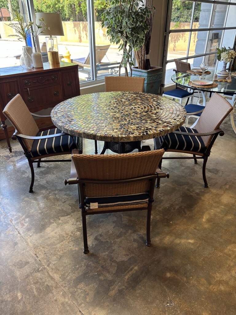 Summer Classics Mosaic Table & 5 Cushion Chairs
