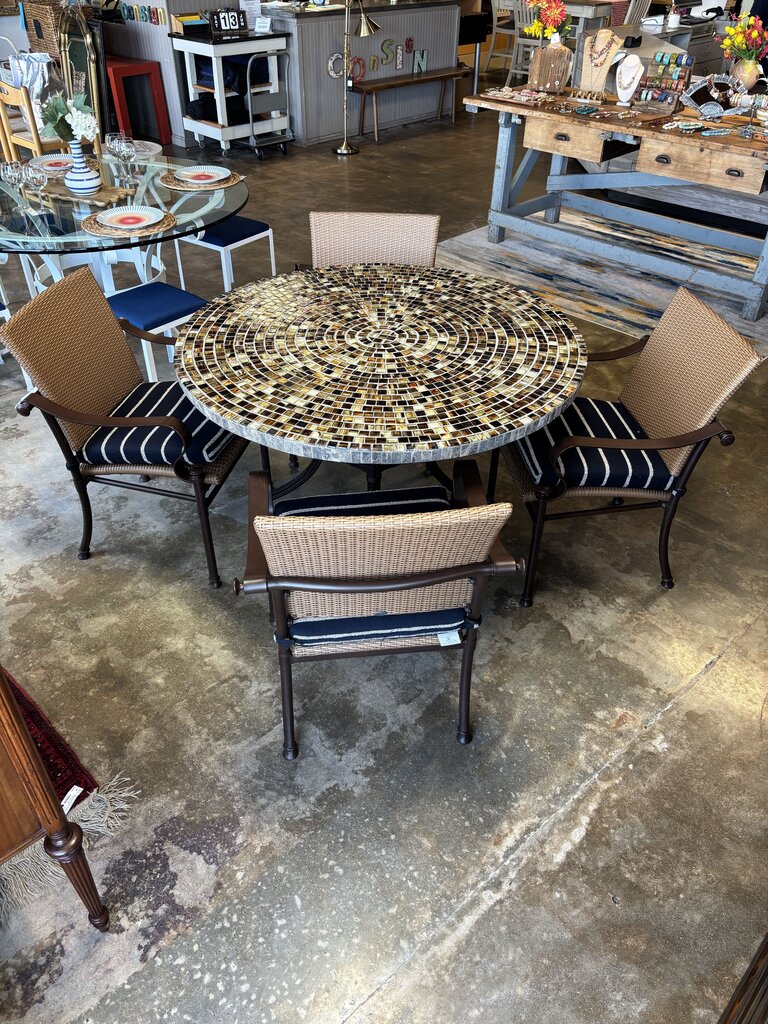Summer Classics Mosaic Table & 5 Cushion Chairs