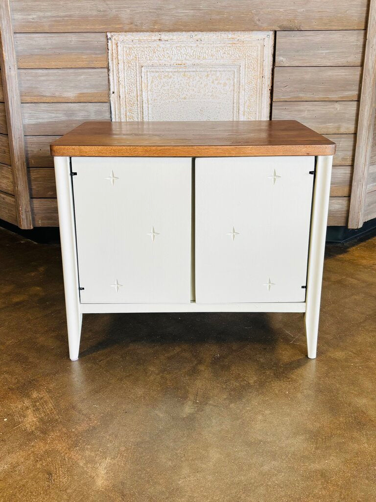2 Door Painted Natural Top Cabinet