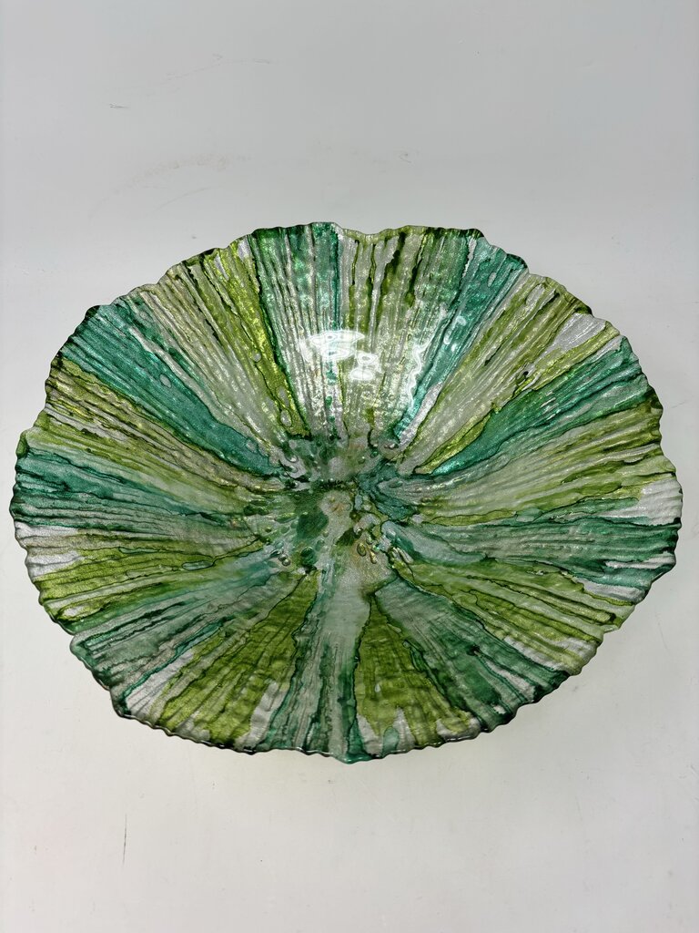 Glass Scalloped Edge Deco Bowl