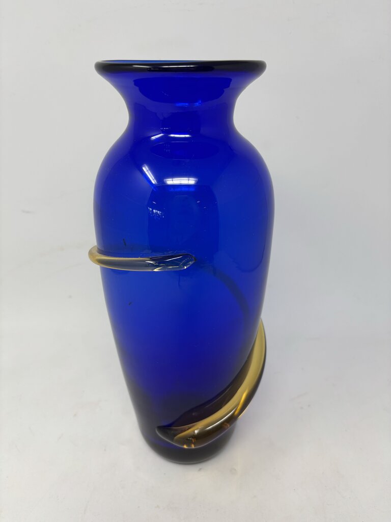 Glass Swirl Richard Blenko 2000 Signed Vase
