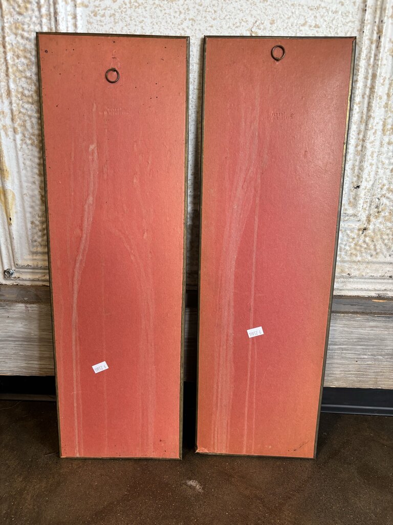 Vintage Metal Wall Plaques from England Pair