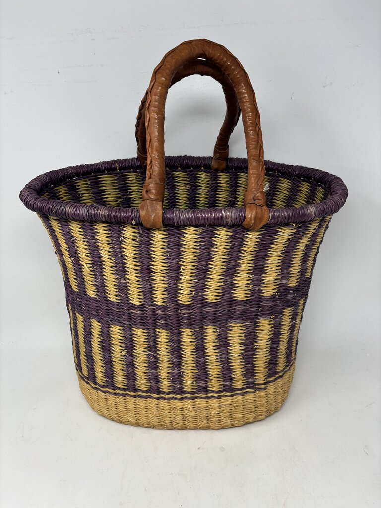 Woven Rattan Shopping Basket