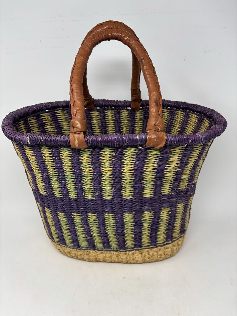 Woven Rattan Shopping Basket