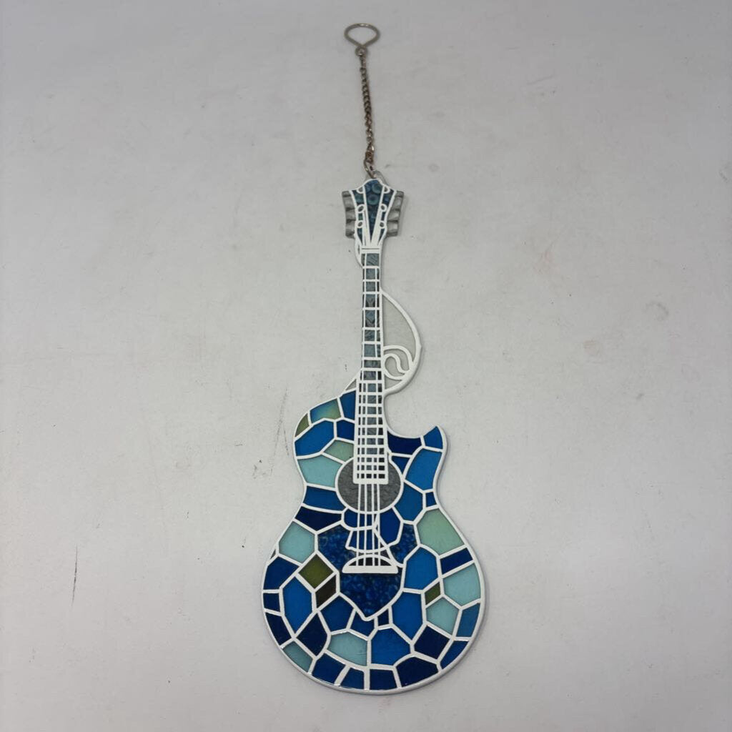 Stained Glass Guitar Window Hanging