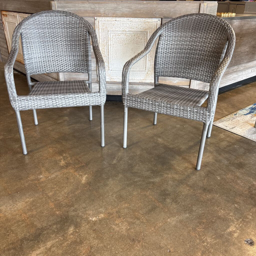 Faux Woven Wicker Patio Chairs