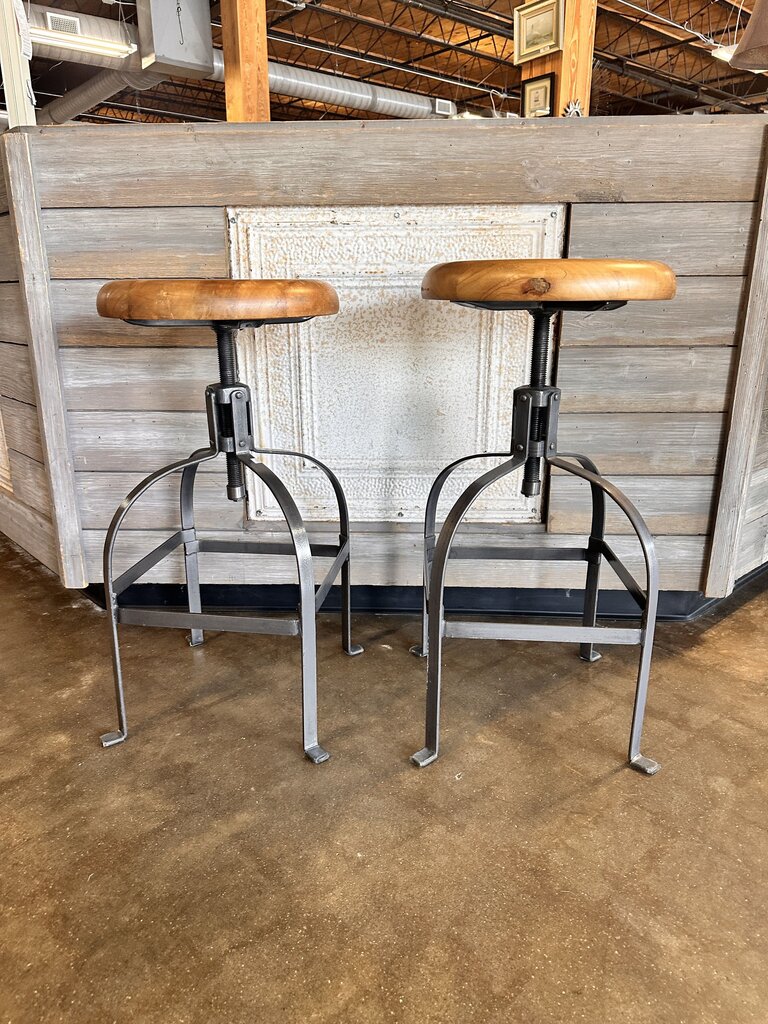 Set 2 Metal & Wood Adjustable