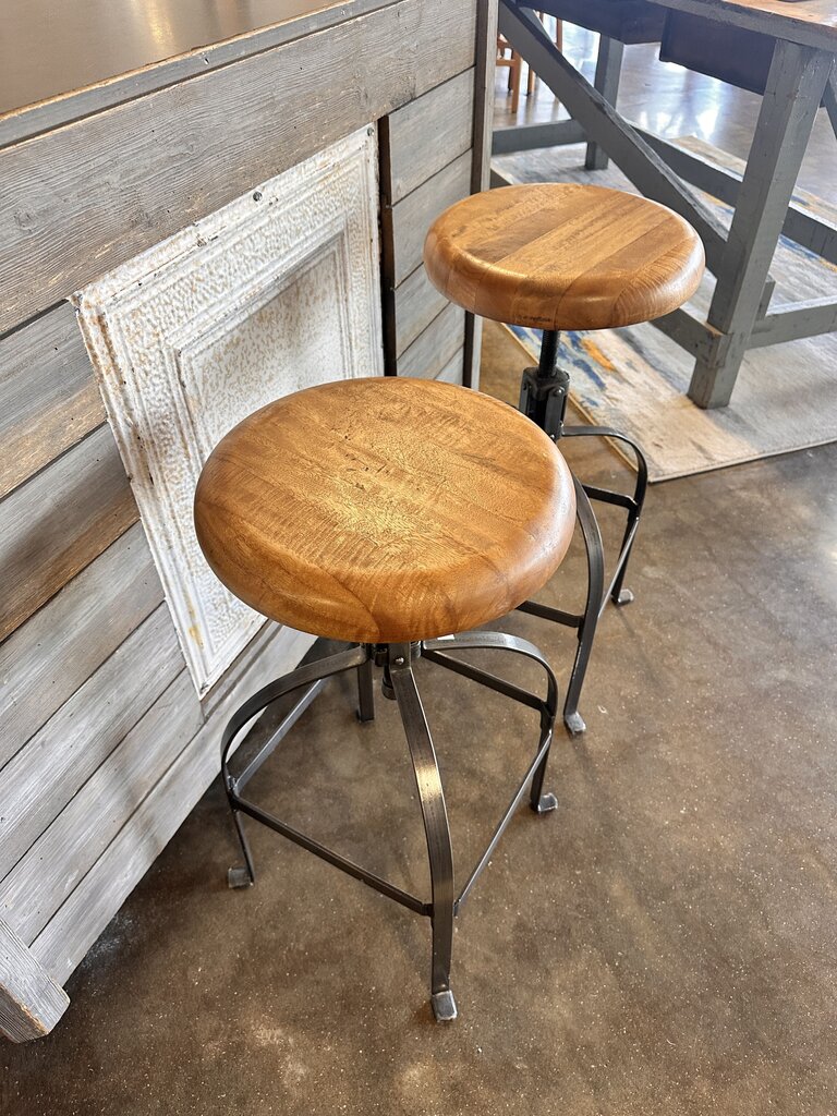 Set 2 Metal & Wood Adjustable