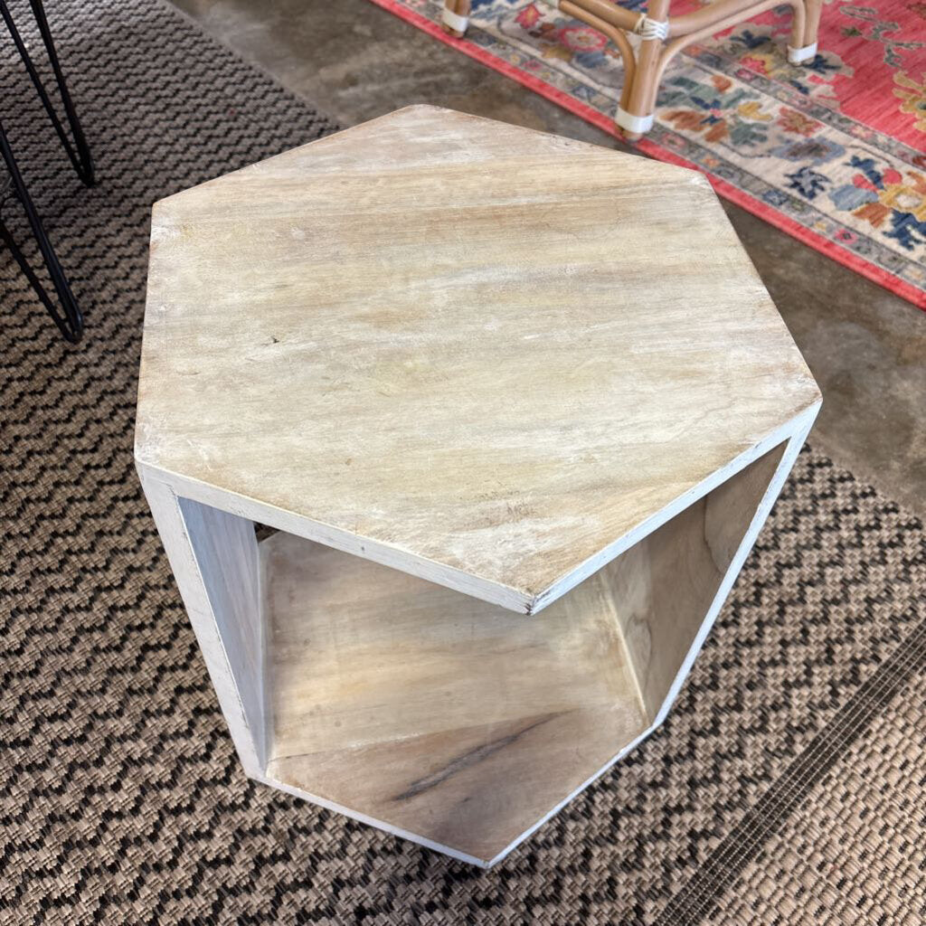 Hexagon Shape Accent Table 15.75 X 18 X 18