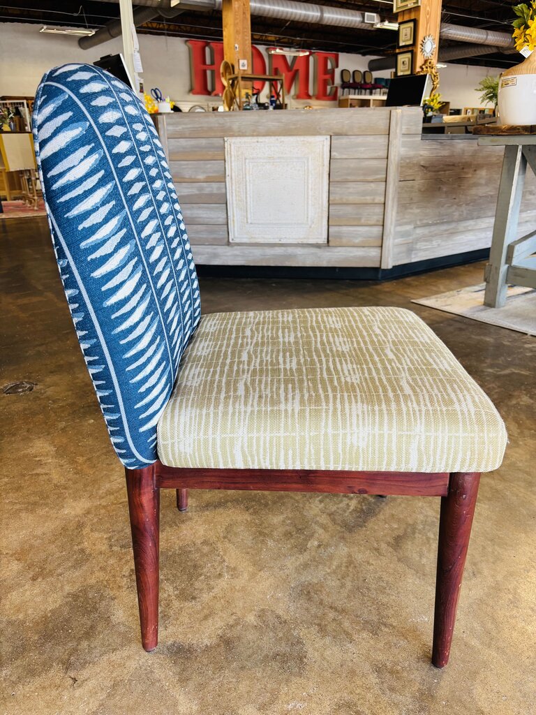 Navy & Green Upholstered Chair