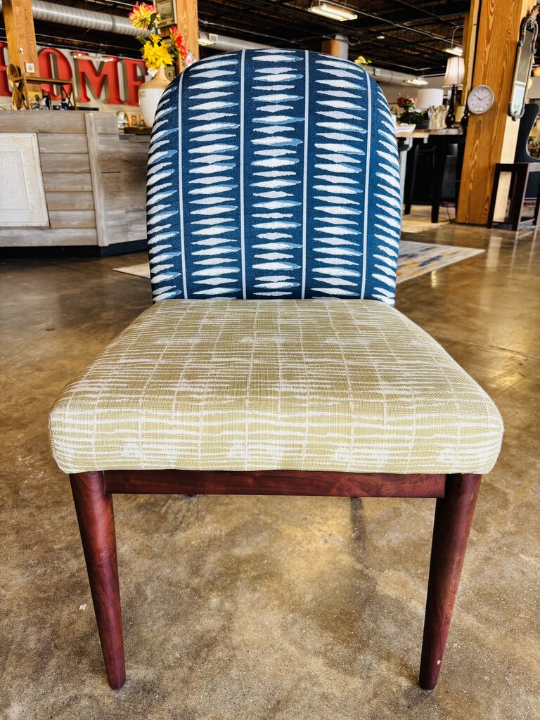 Navy & Green Upholstered Chair