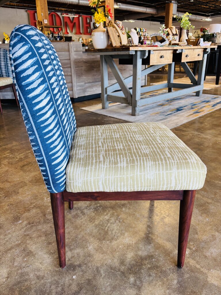 Navy & Green Upholstered Chair