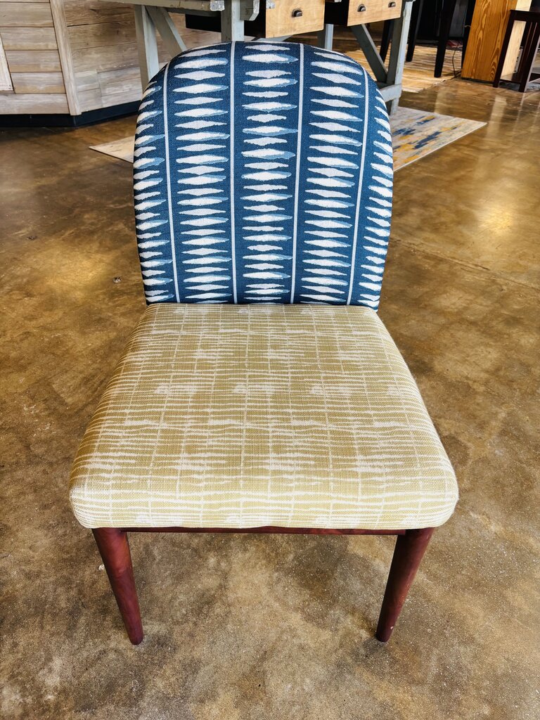 Navy & Green Upholstered Chair