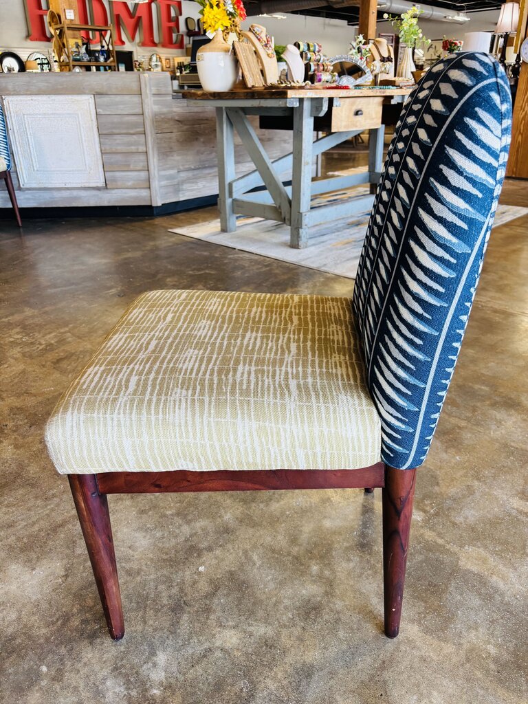 Navy & Green Upholstered Chair