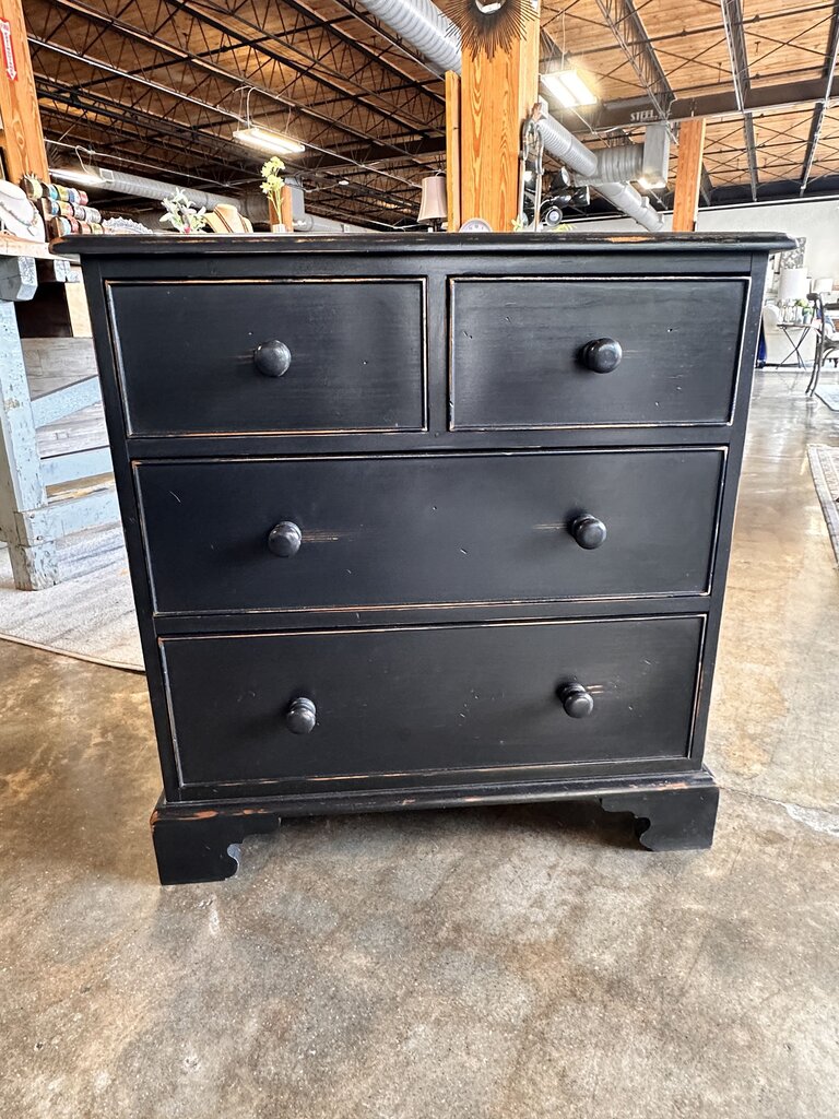 Distressed Black Nightstand
