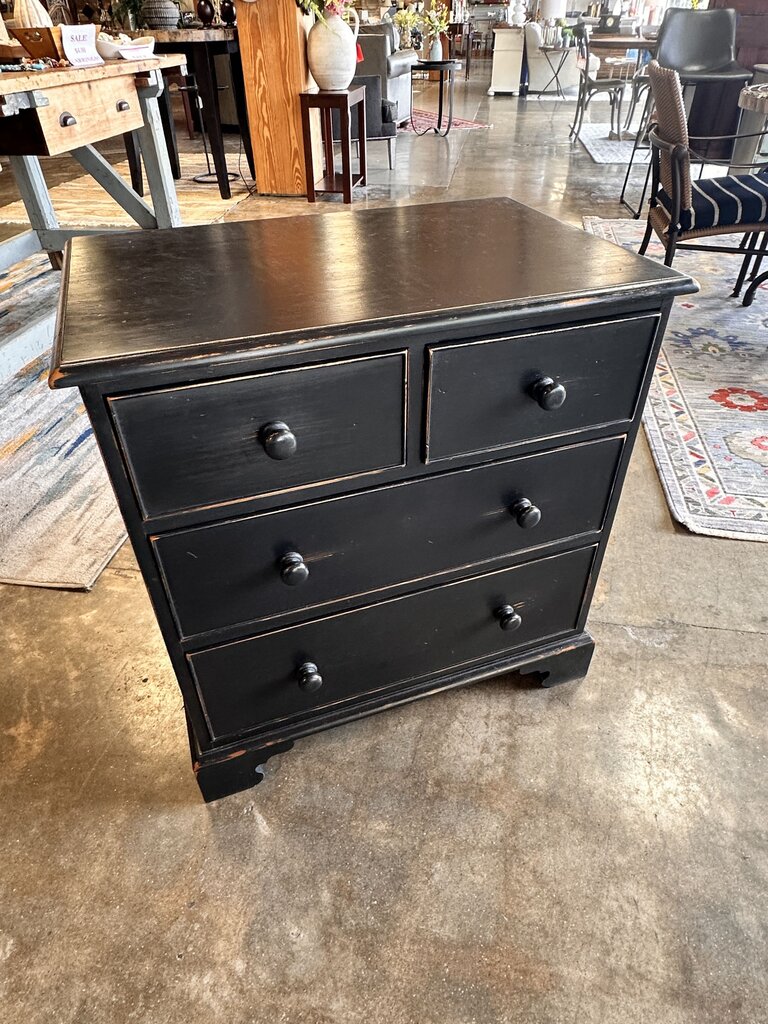 Distressed Black Nightstand