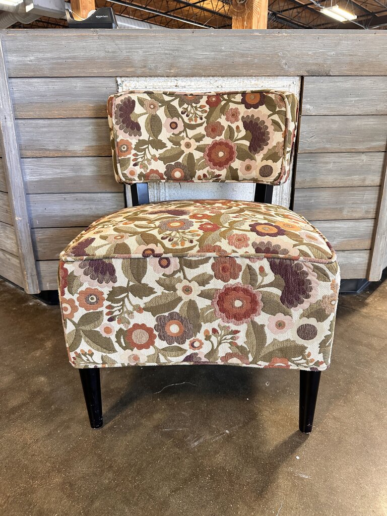 Earthtone Floral Accent Chair