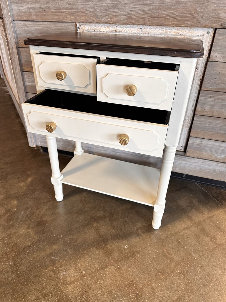 Painted & Natural Top Accent Table