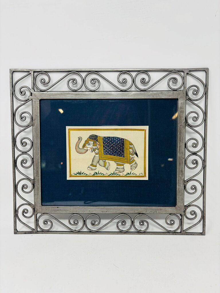 Metal Framed Elephant Art 13.5 X 11.5